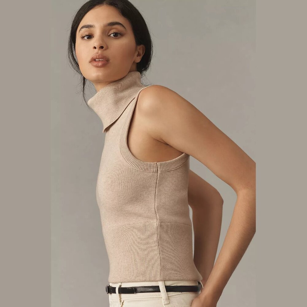 NEW Pilcro Sizes L, XL Women's Ultra High-Neck Sweater Tank - Neutral